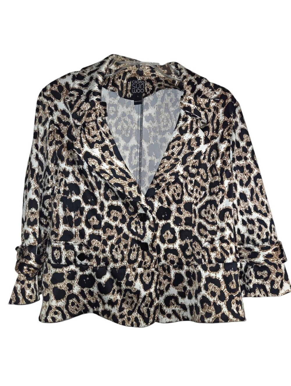 Clara Sun Woo Leopard Print Career Blazer